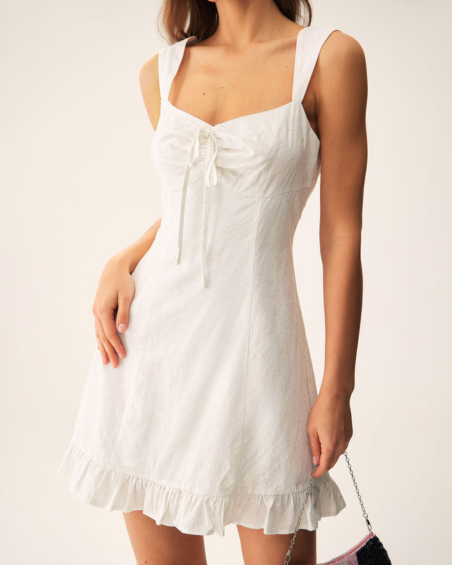 ワンピース Acka jacquard mini dress White jacquard mini dress – Acka online store