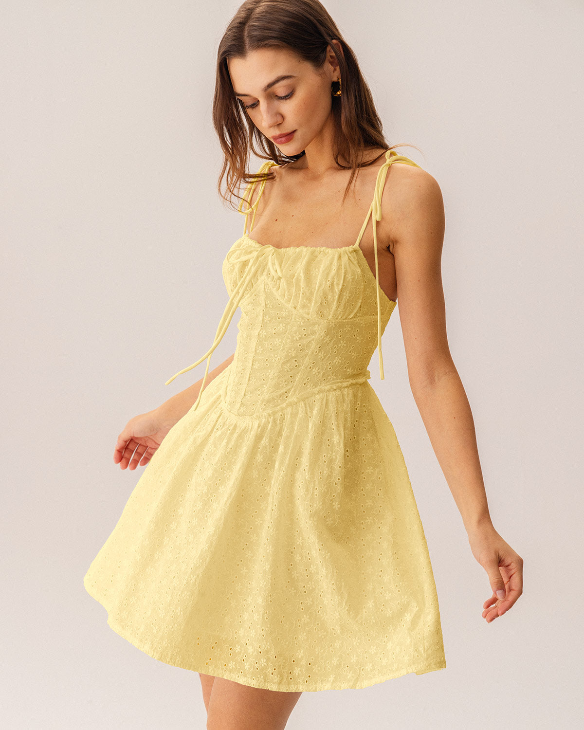 Yellow Ruched Corset Slip Mini Dress & Reviews - White - Dresses | RIHOAS Yellow Ruched Corset Slip Mini Dress & Reviews - White - Dresses | RIHOAS