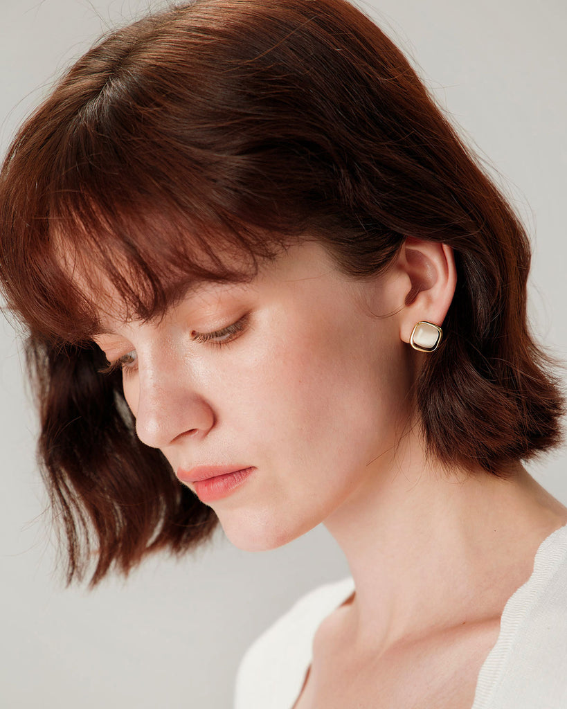 Gold Opal Earrings
