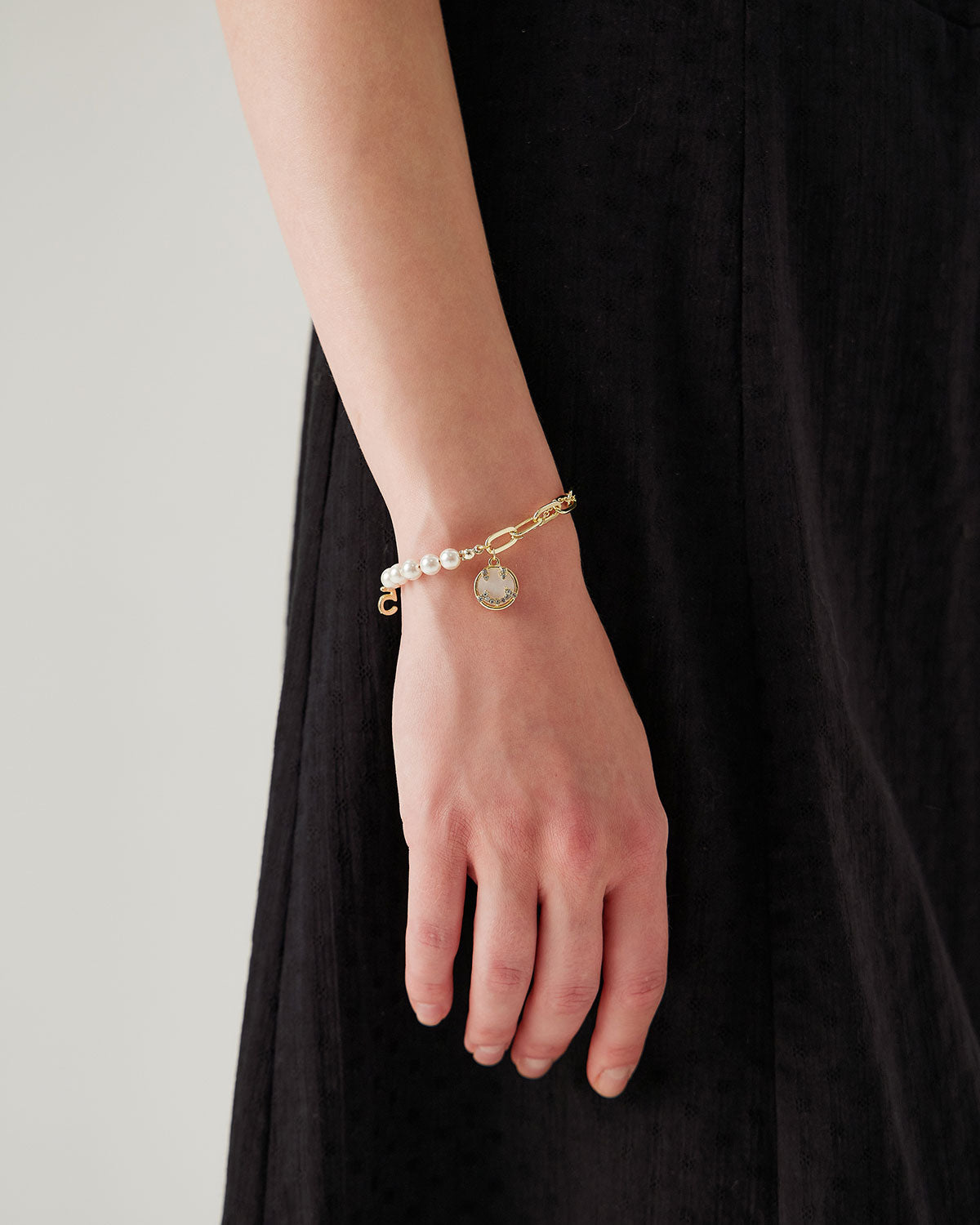 Gold Alloy Pearl Bracelet
