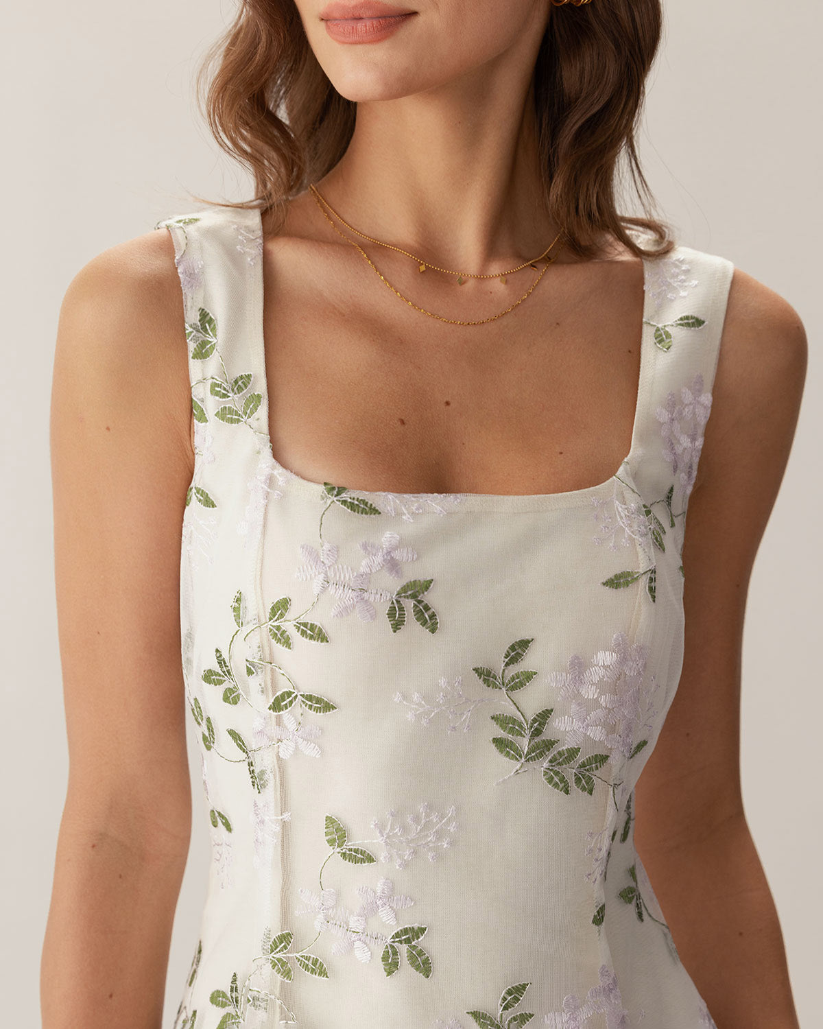 Beige Square Neck Embroidery Slit Slip Mini Dress - RIHOAS & Reviews - Beige - Dresses | RIHOAS Beige Square Neck Embroidery Slit Slip Mini Dress - RIHOAS & Reviews - Beige - Dresses | RIHOAS