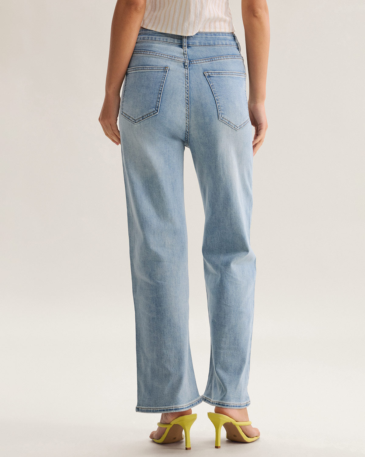 Blue Straight Sparkly Jeans