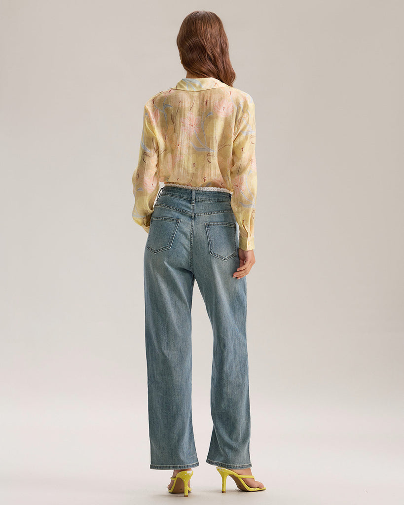 Yellow Floral Button Chelsea Shirt