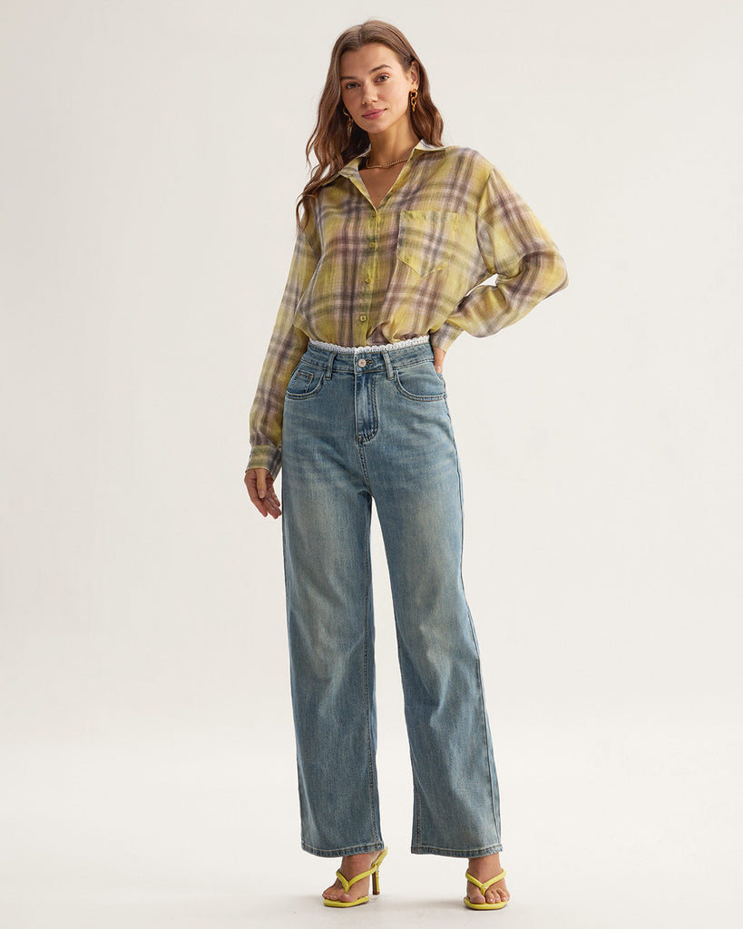 Yellow Plaid Lyocell Shirt