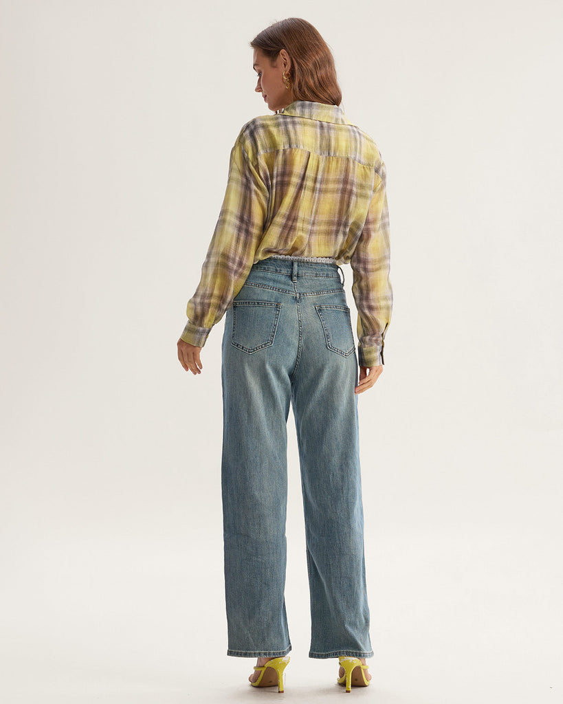 Yellow Plaid Lyocell Shirt