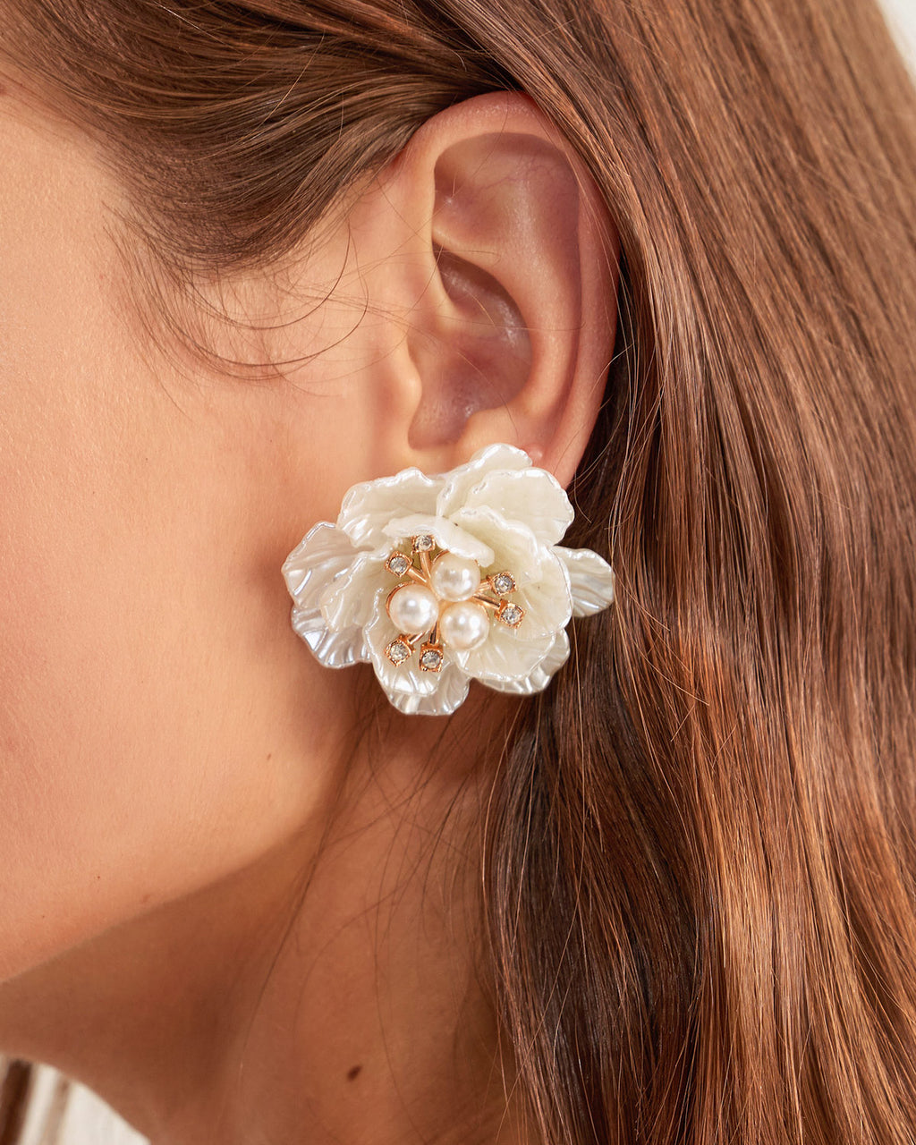 White Pearl Earrings