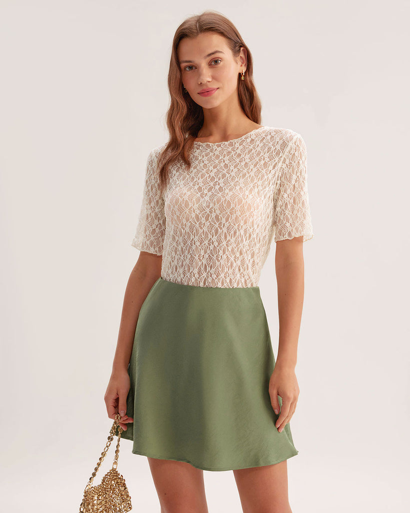 Beige Round Neck Textured Half Sleeve Tee