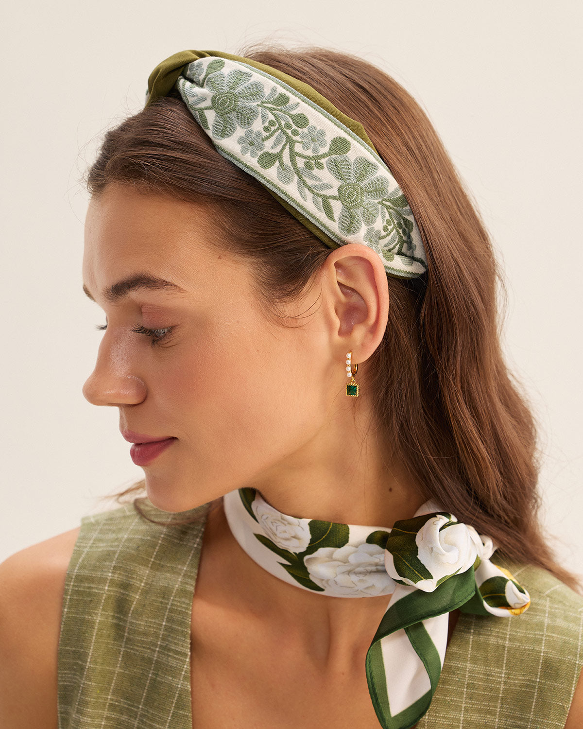 Green Floral Headband