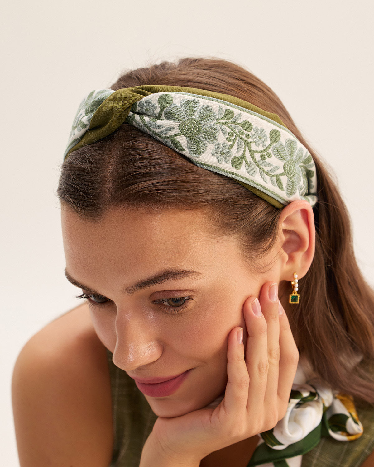 Green Floral Headband