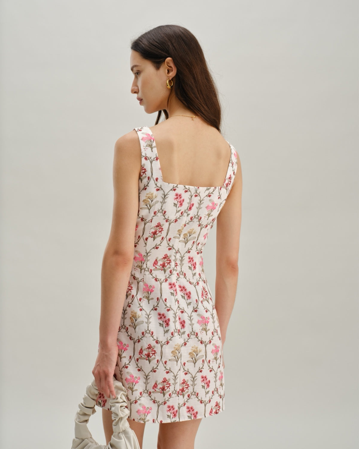 Floral Square Neck A-Line Slip Mini Dress