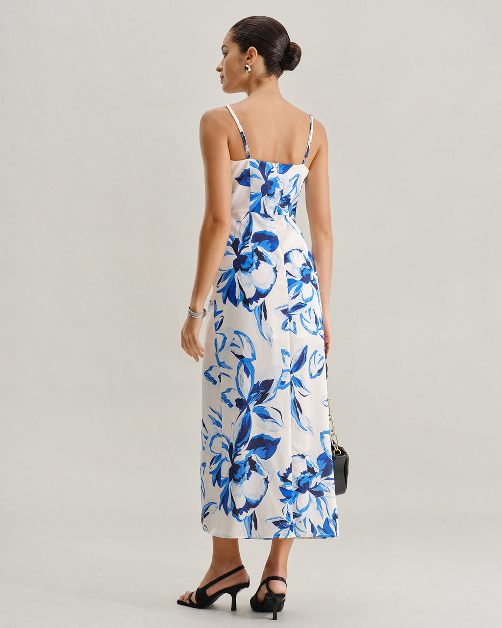 Blue Floral Bohemian Slip Maxi Dress