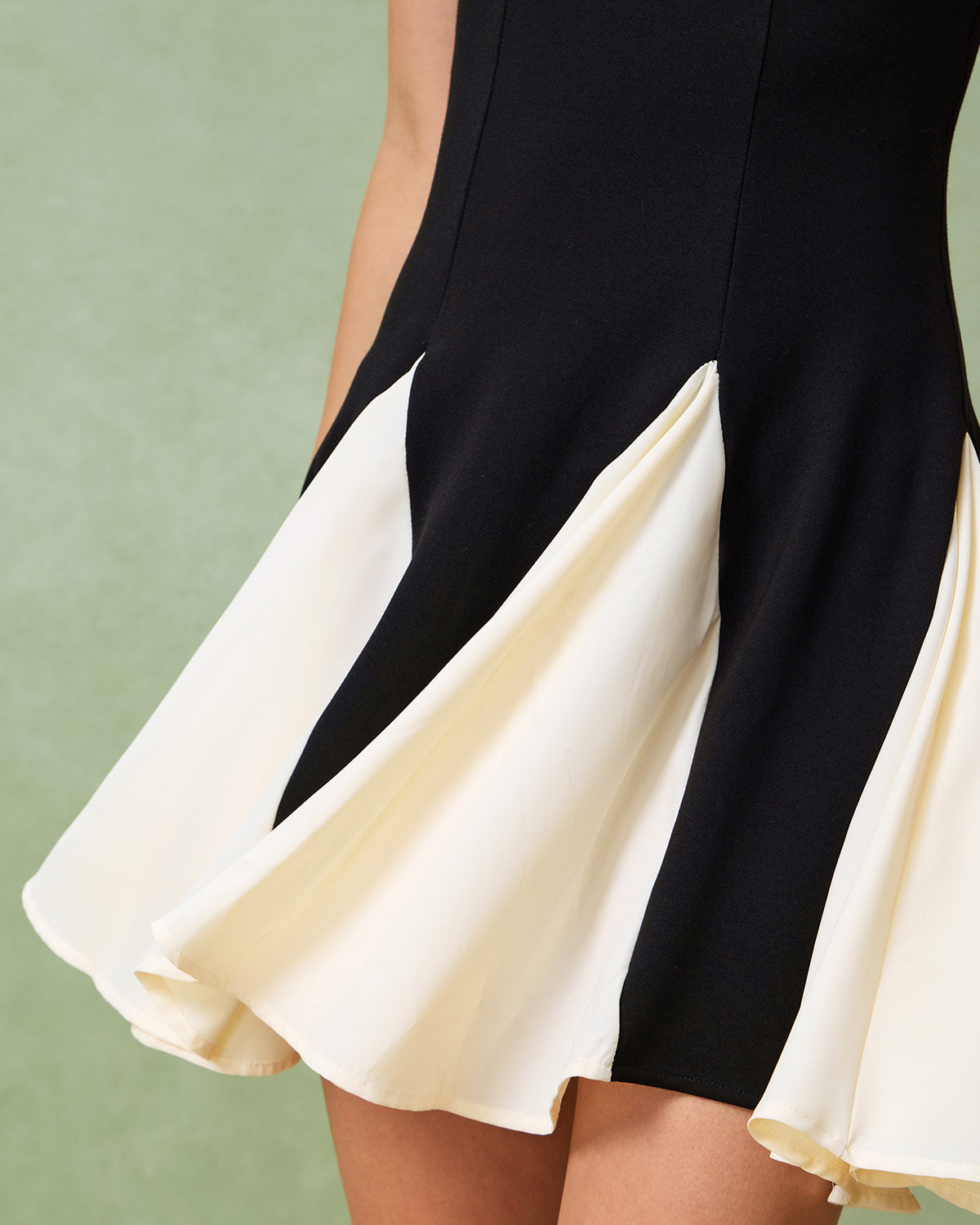 Black Contrast Slip Mini Dress