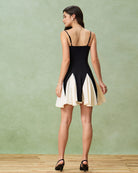 Black Contrast Slip Mini Dress