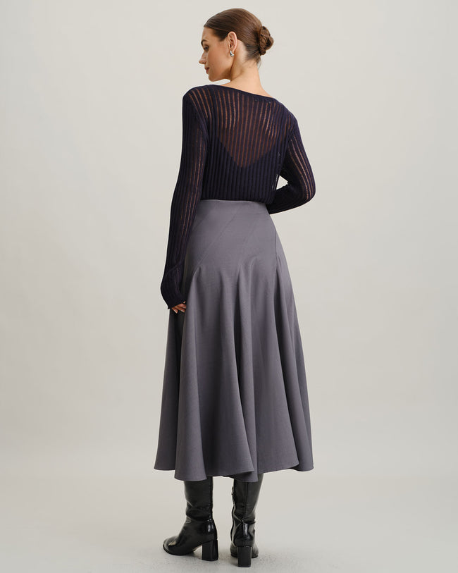 Navy Pullover Sweater Two-Piece Set