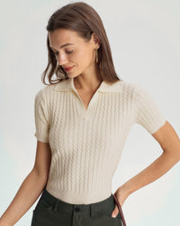 Apricot Collared Knit Tee