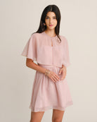 Pink Sweetheart Neck A-Line Mini Dress