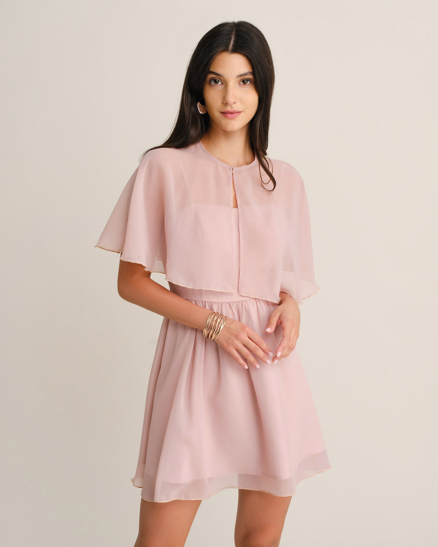 Pink Sweetheart Neck A-Line Mini Dress