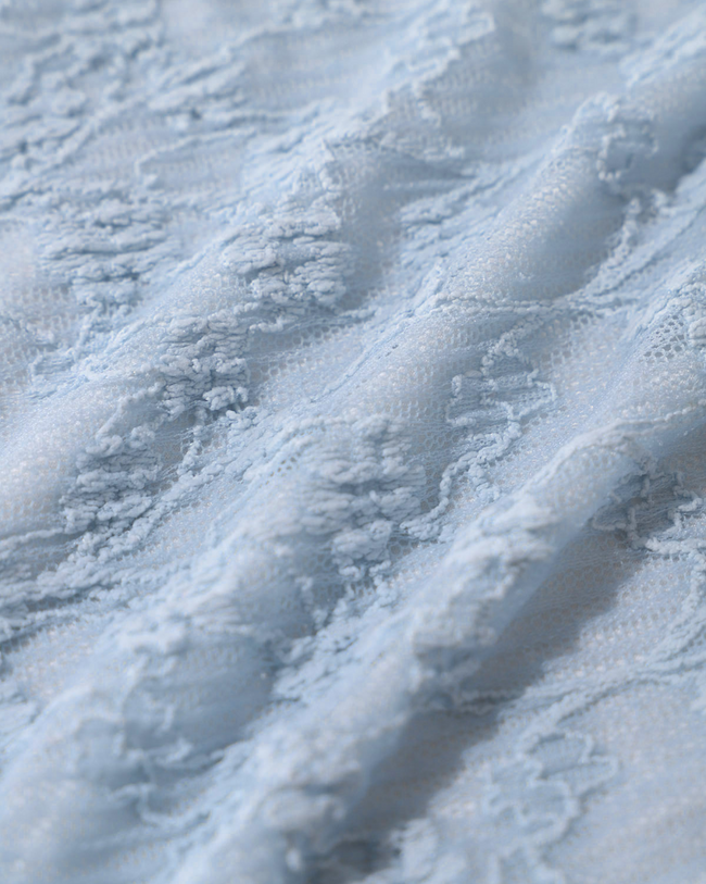 Blue Lace Contrast Tankini Swimsuit