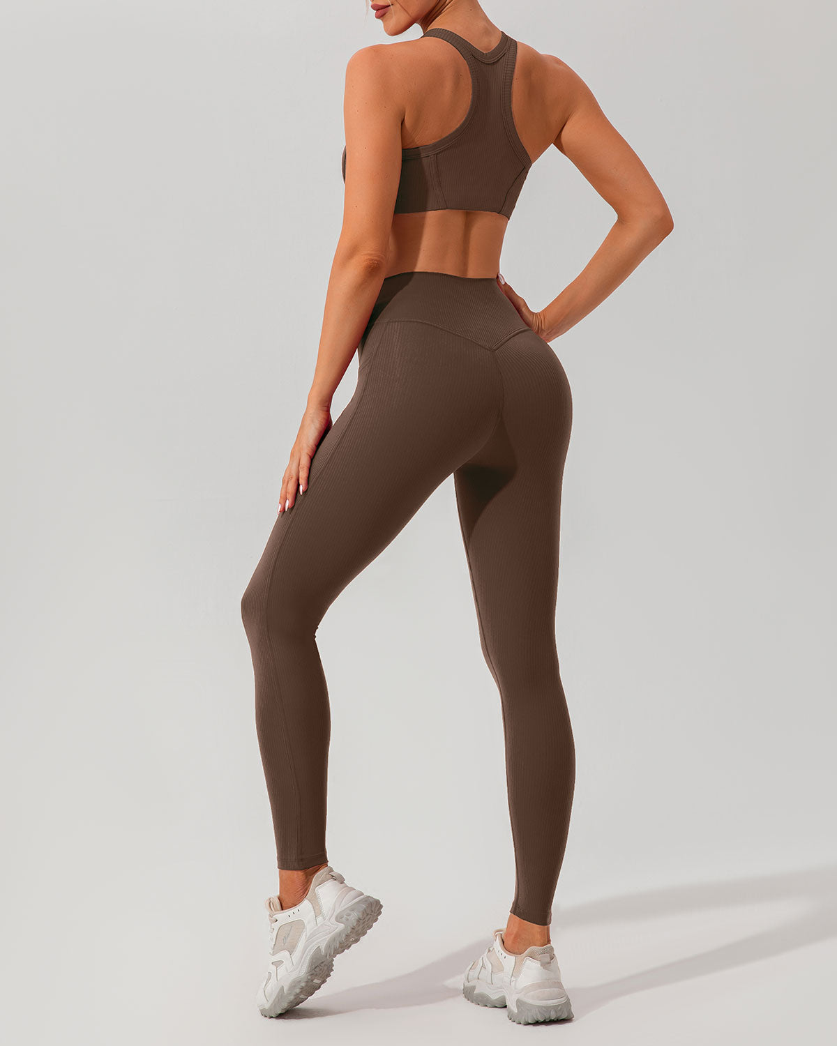 Brown Quick-drying High Waisted Yoga Leggings