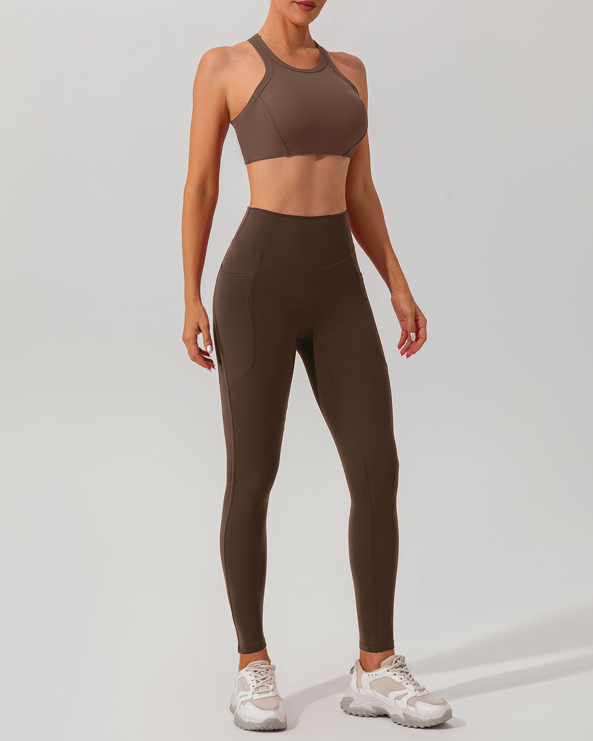 Brown Quick-drying High Waisted Yoga Leggings