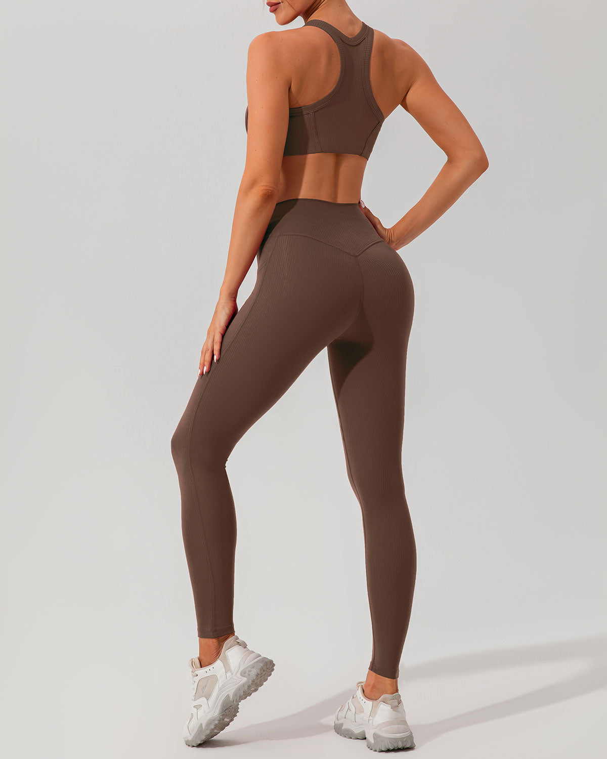 Brown I-back Yoga Tank Top