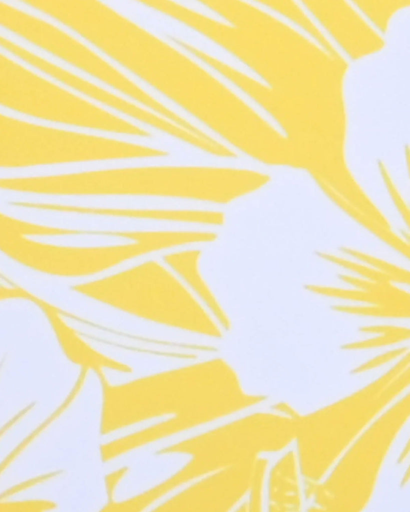 Yellow Knit Tropical Print Bikini Set
