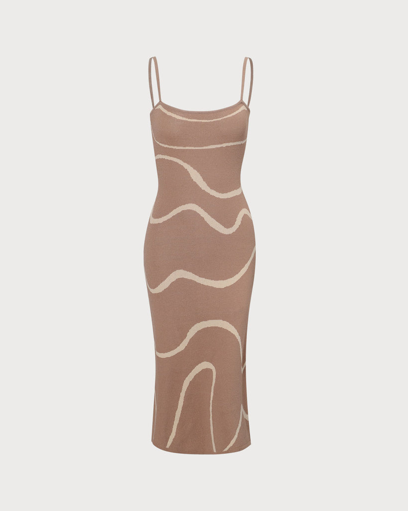The Black Wave Mermaid Hem Kint Midi Dress Dresses - RIHOAS