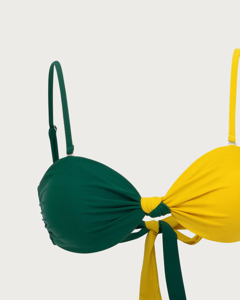Contrast Twist Bikini Set