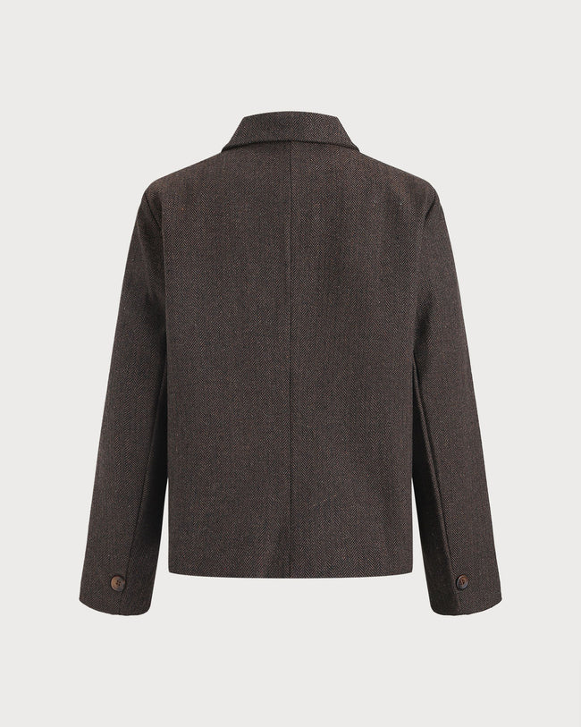 Women's Woven Polyester 3/4 Sleeve Blazers Outerwear - RIHOAS