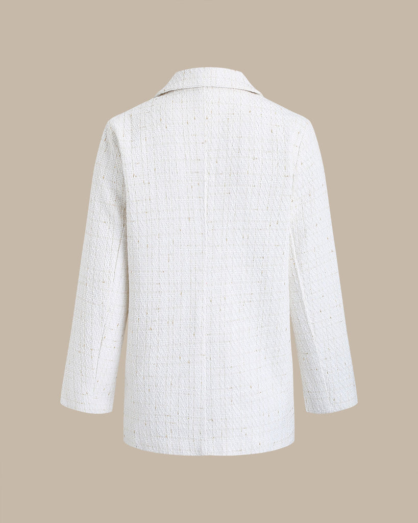 Women's Woven Polyester 3/4 Sleeve Blazers Outerwear - RIHOAS