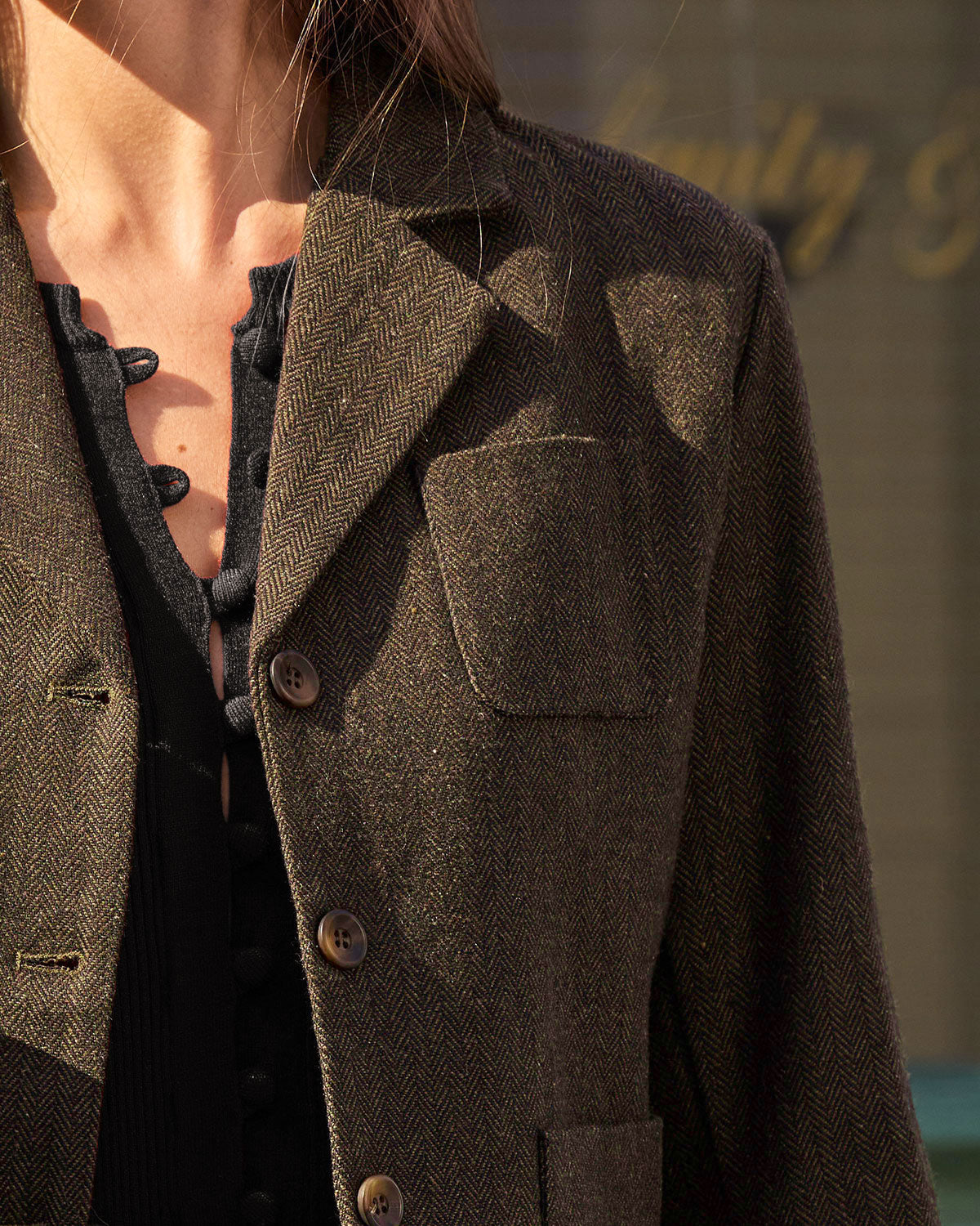 Women's Woven Polyester 3/4 Sleeve Blazers Outerwear - RIHOAS