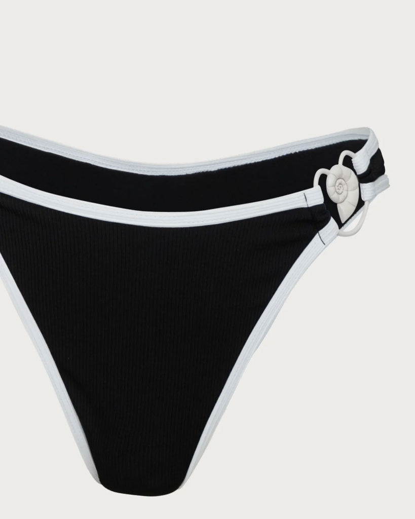 Black Contrast Thread Bikini Set
