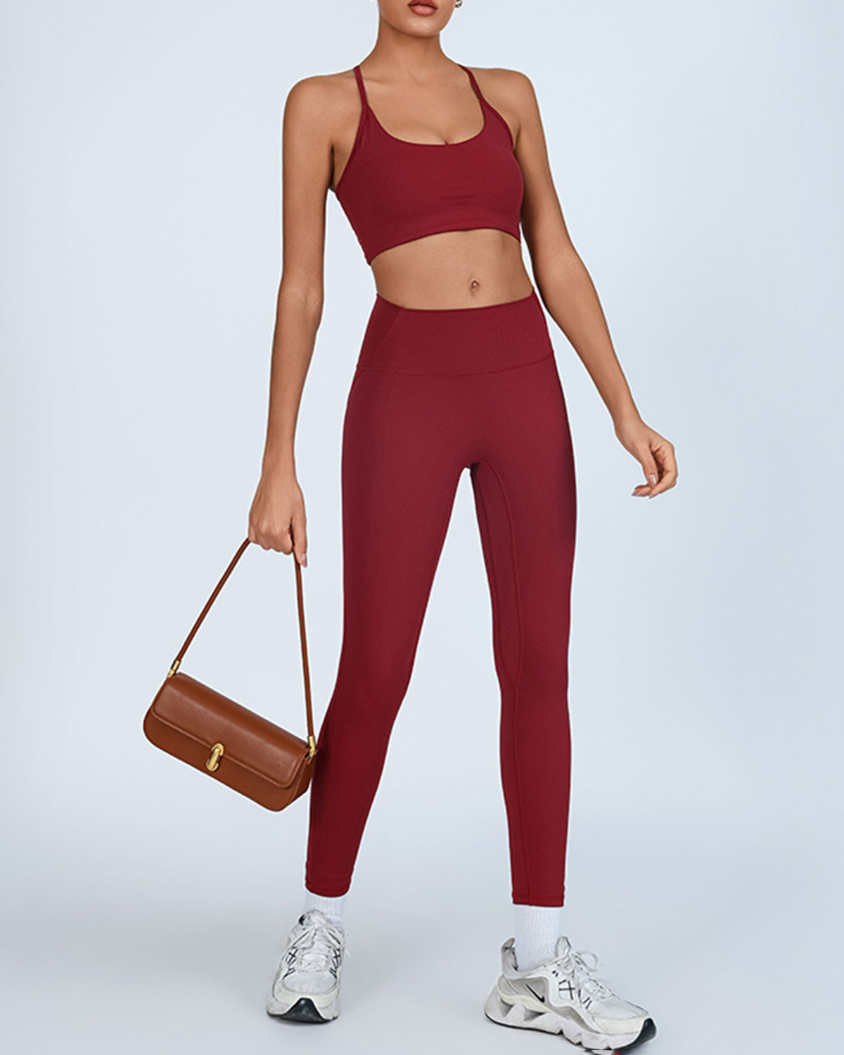Red High Stretch Yoga Leggings