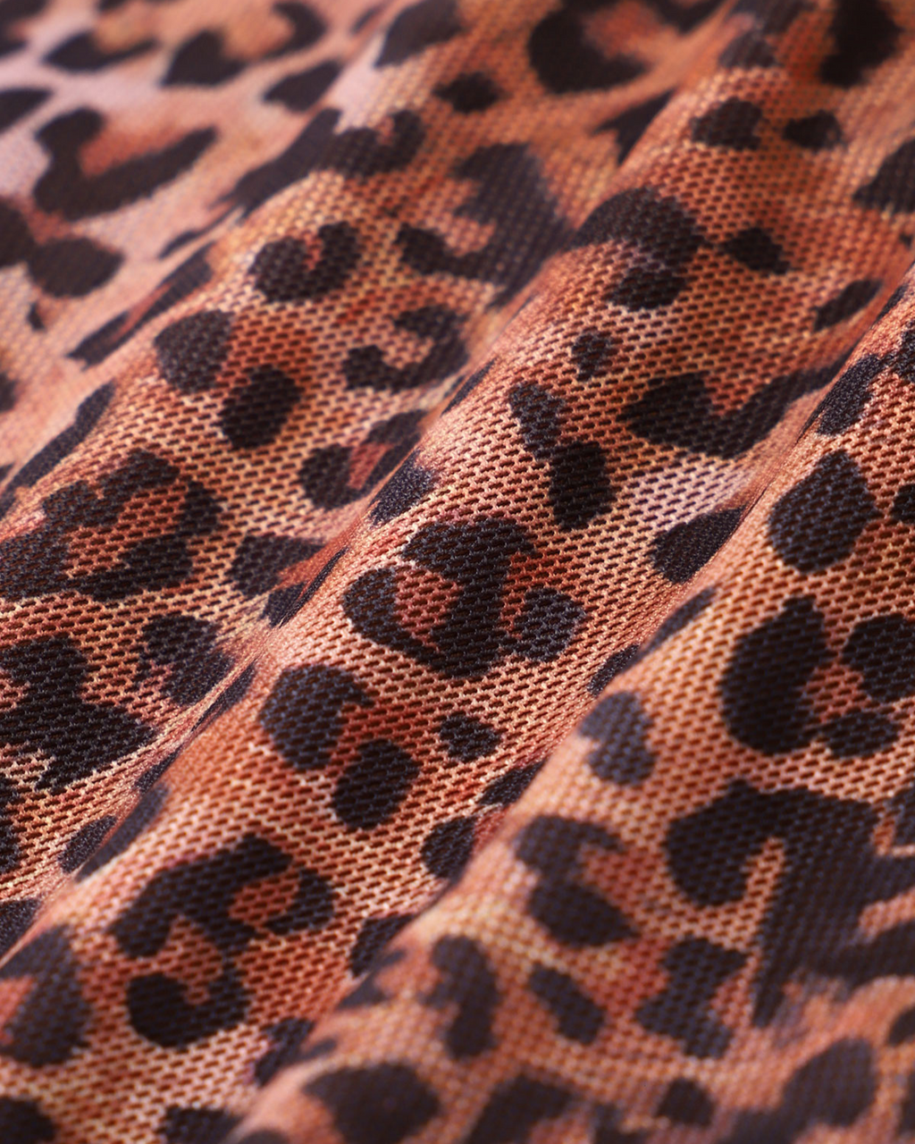 Brown Shirred Leopard Print Tankini Swimsuit