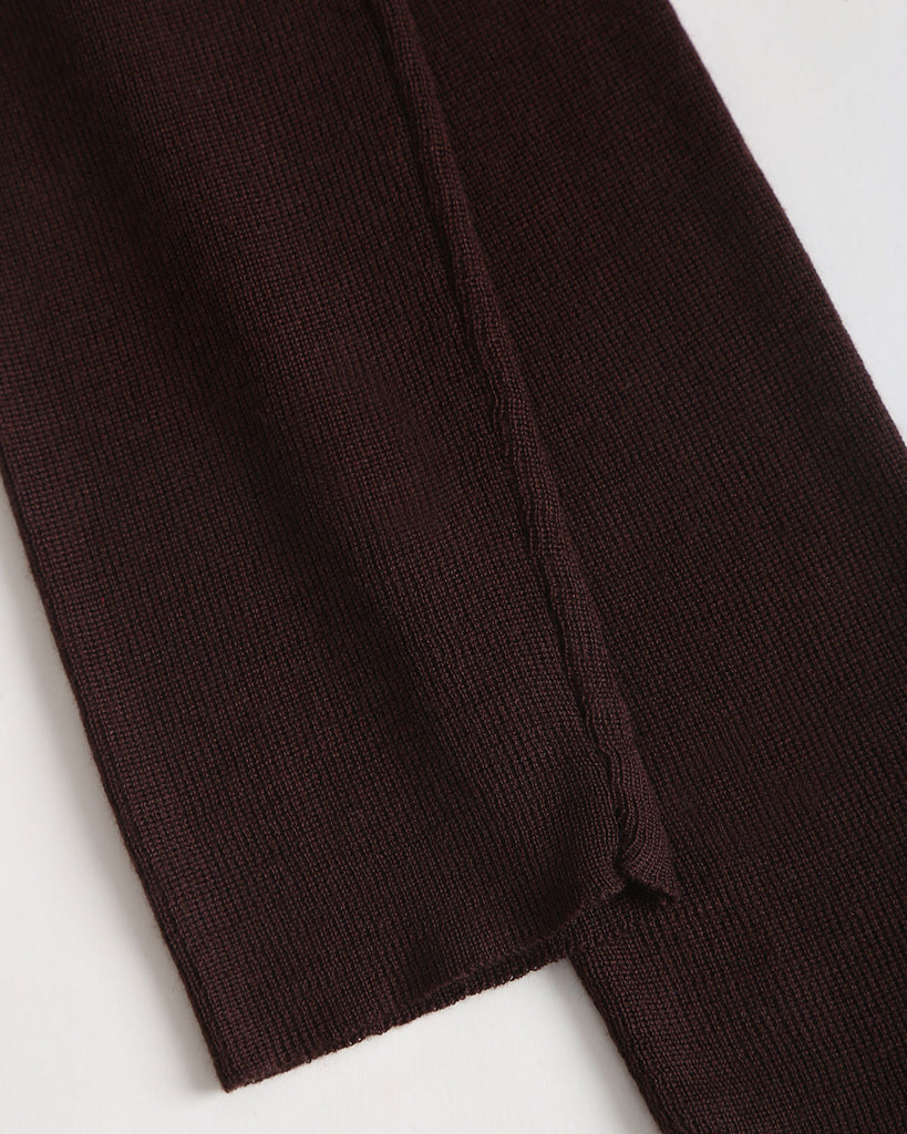 Coffee V Neck Twisted Knit Tee