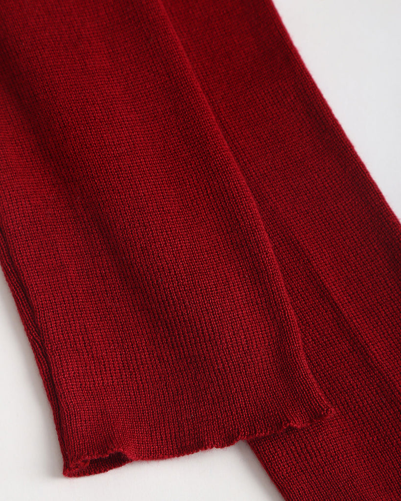 Red V Neck Twisted Knit Tee