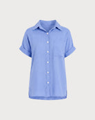 Blue Short Sleeve Button Shirt
