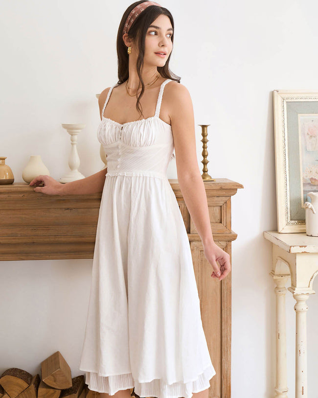 thetoe Hesiod Frills Dress ホワイト S Hesiod Frills Dress – THE TOÉ