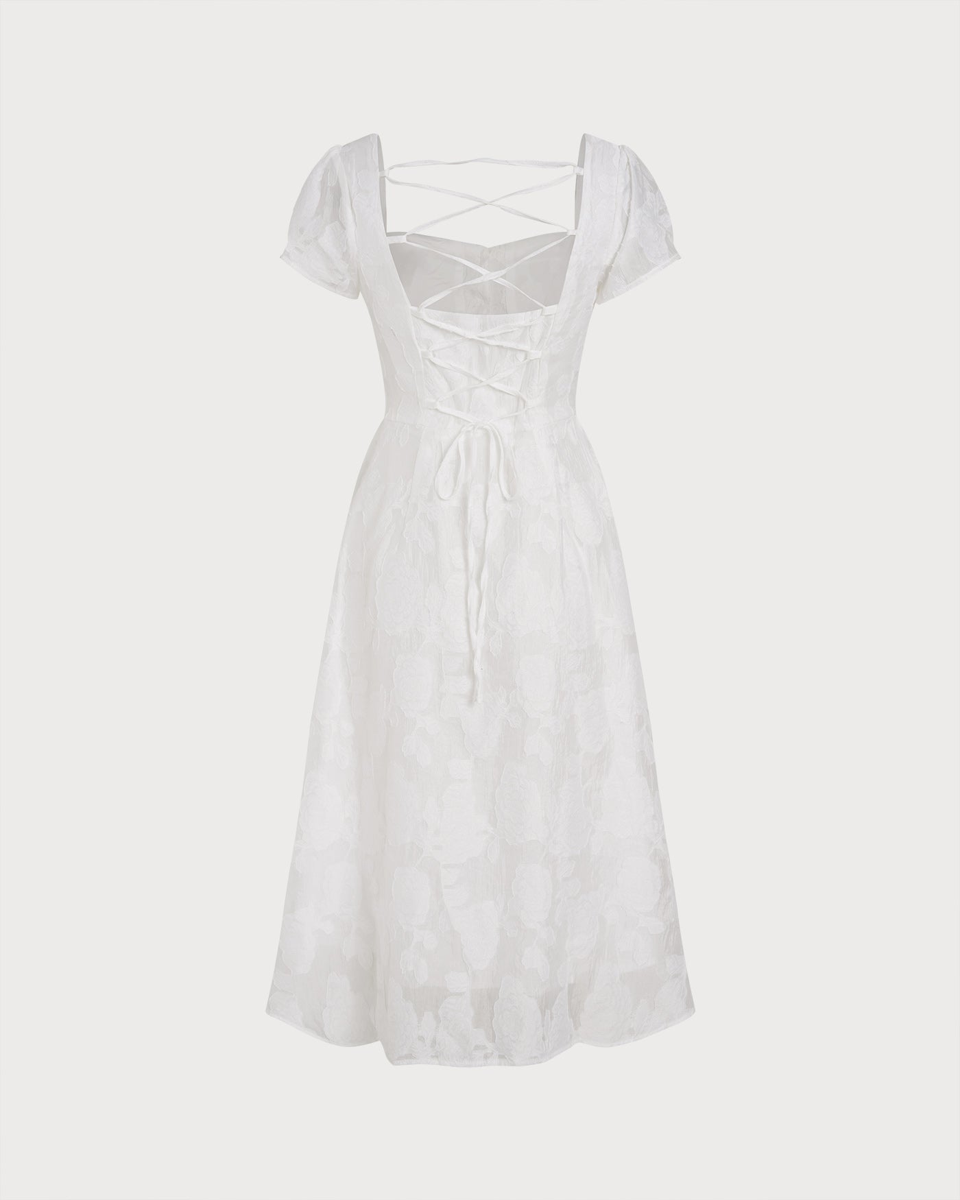 White Square Neck X Cross Midi Dress & Reviews - White - Dresses | RIHOAS White Square Neck X Cross Midi Dress & Reviews - White - Dresses | RIHOAS