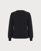 Black Round Neck Knit Cardigan
