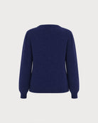 Blue Single Breasted Knit Cardigan