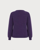 Purple Single Breasted Winter Knit Cardigan