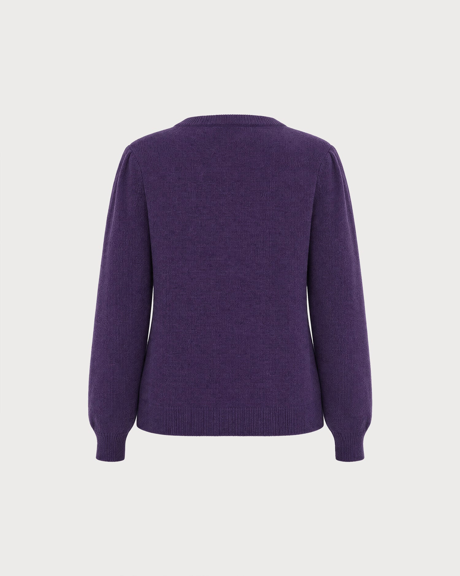 Purple Single Breasted Winter Knit Cardigan