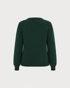 Green Round Neck Knit Cardigan