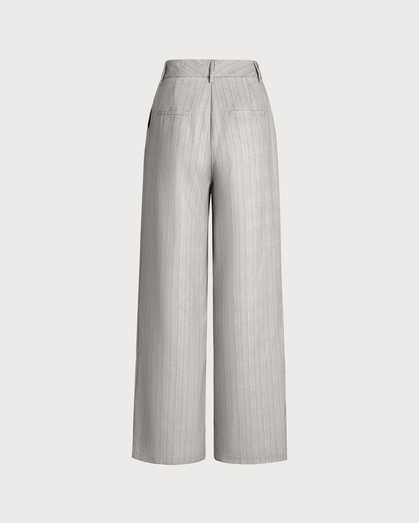 Khaki Striped Pocket Pants