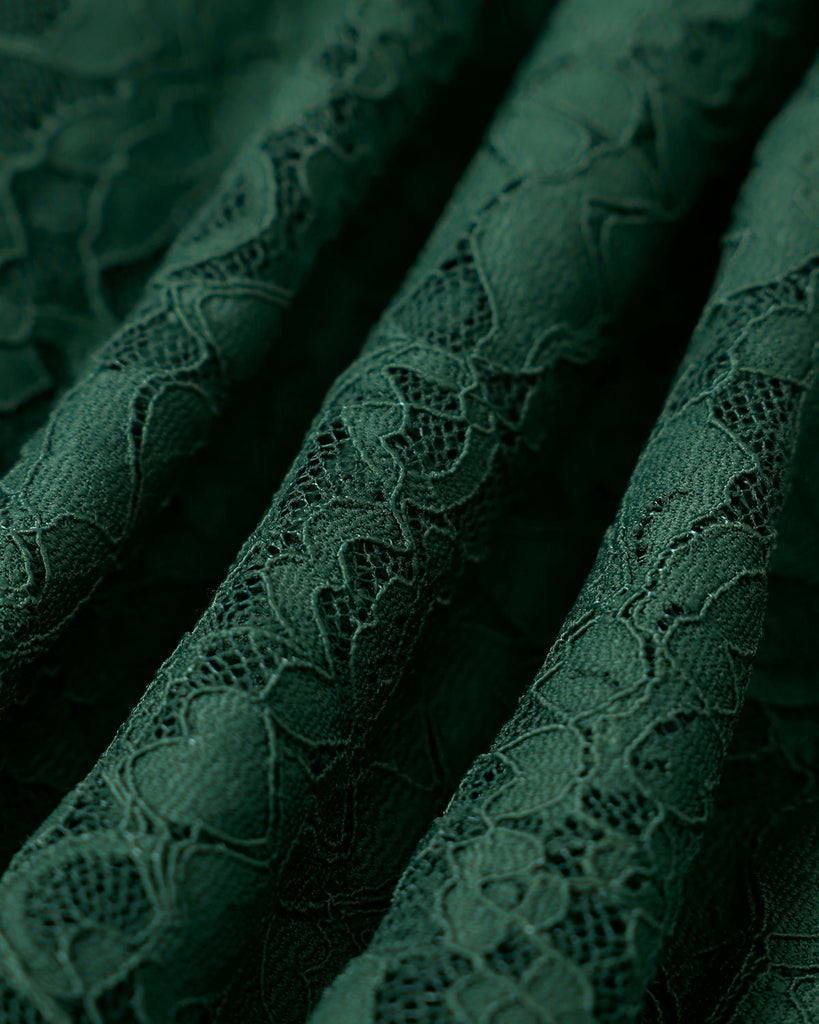 The Green Sweetheart Neck Lace Maxi Dress Dresses - RIHOAS