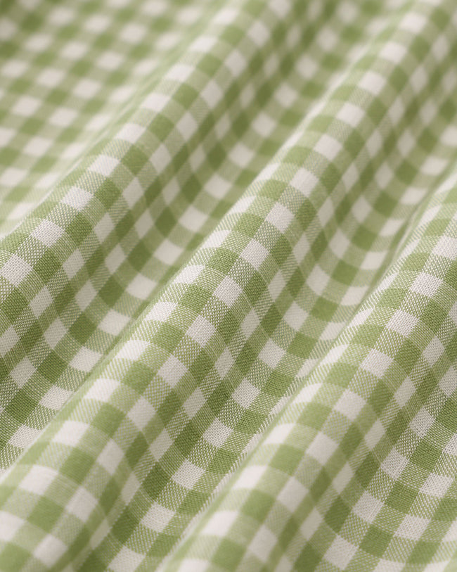 Green Plaid Ruched Slip Mini Dress