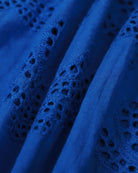 The Blue Sweetheart Neck Embroidery Midi Dress Blue Dresses - RIHOAS