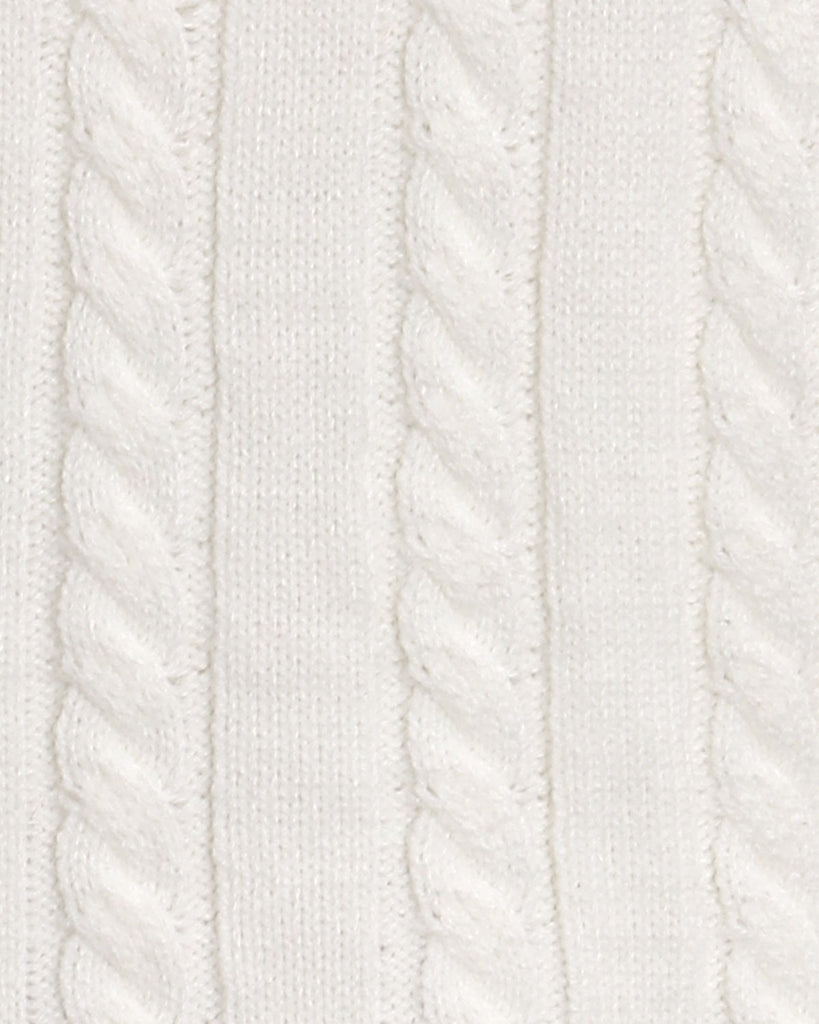 White Contrasting Button Sweater