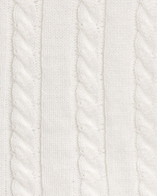 White Contrasting Button Sweater